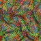 1 Yard Green and Red Crinkled Cotton Gauzy Woven Floral Fabric